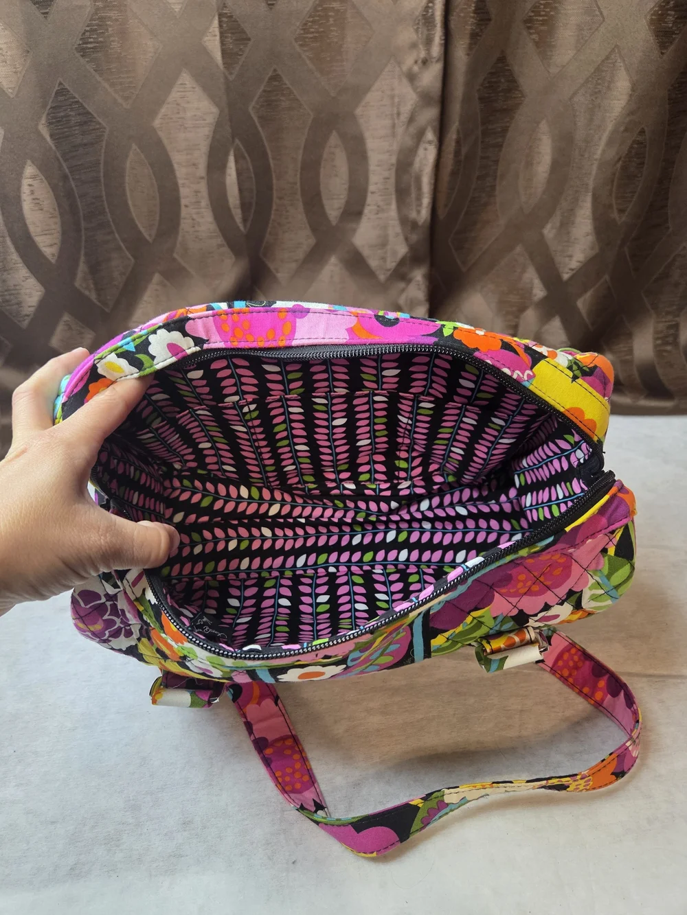 Vera Bradley Multicolor Floral Quilted Shoulder Bag - Purple Dominant
